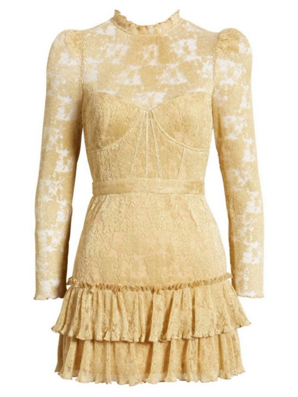SAYLOR Gold Adria Mini Dress Medium - Picture 4 of 11